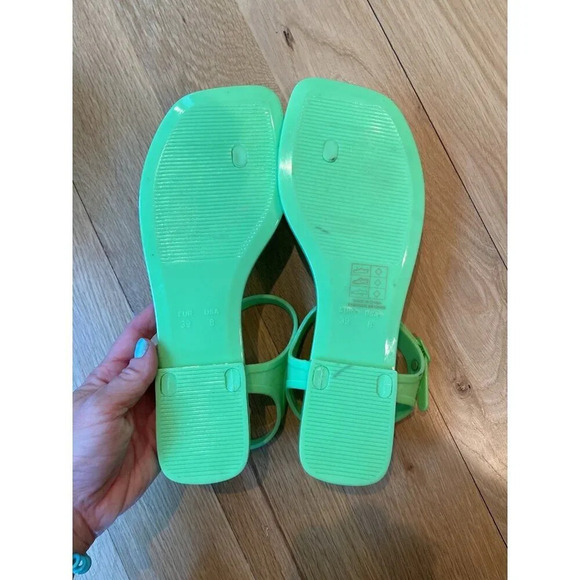 Jeffrey Campbell Sandal Fleurisse Like Green Flower Ankle Strap 8 NWOT - Picture 6 of 6